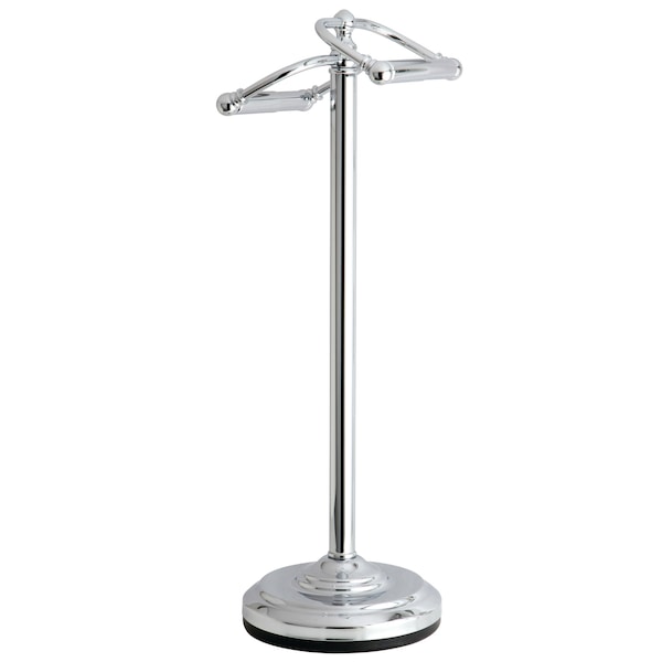 Vintage Freestanding Double Roll Toilet Paper Holder, Chrome